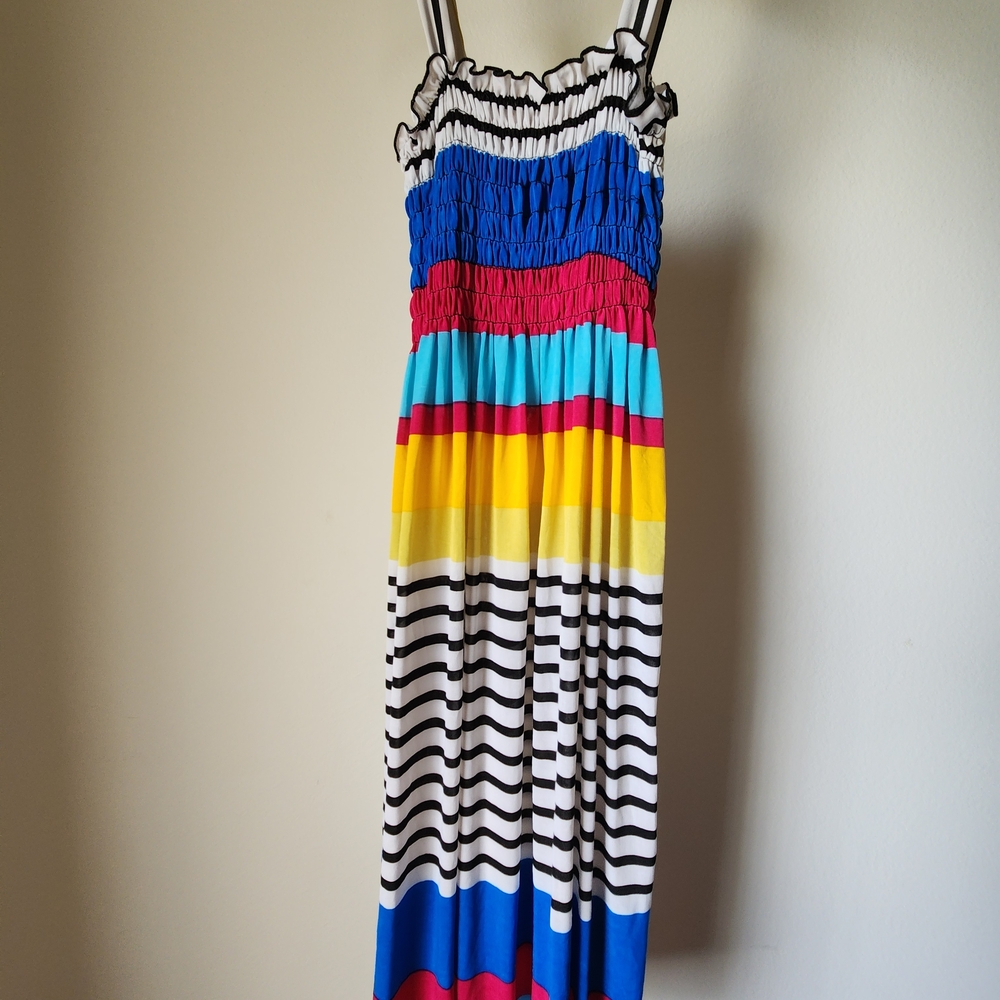 Midi Colorblock Sun Dress | n/a
